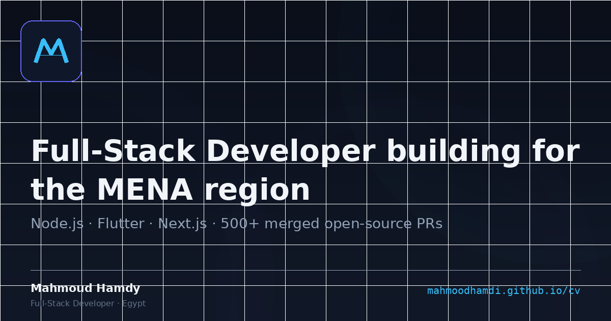 Mahmoud Hamdy — Full-Stack Developer