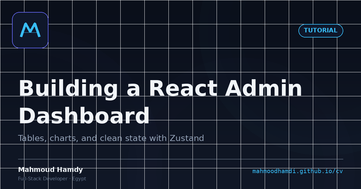Building an Admin Dashboard with React — Practical Guide — Mahmoud Hamdy